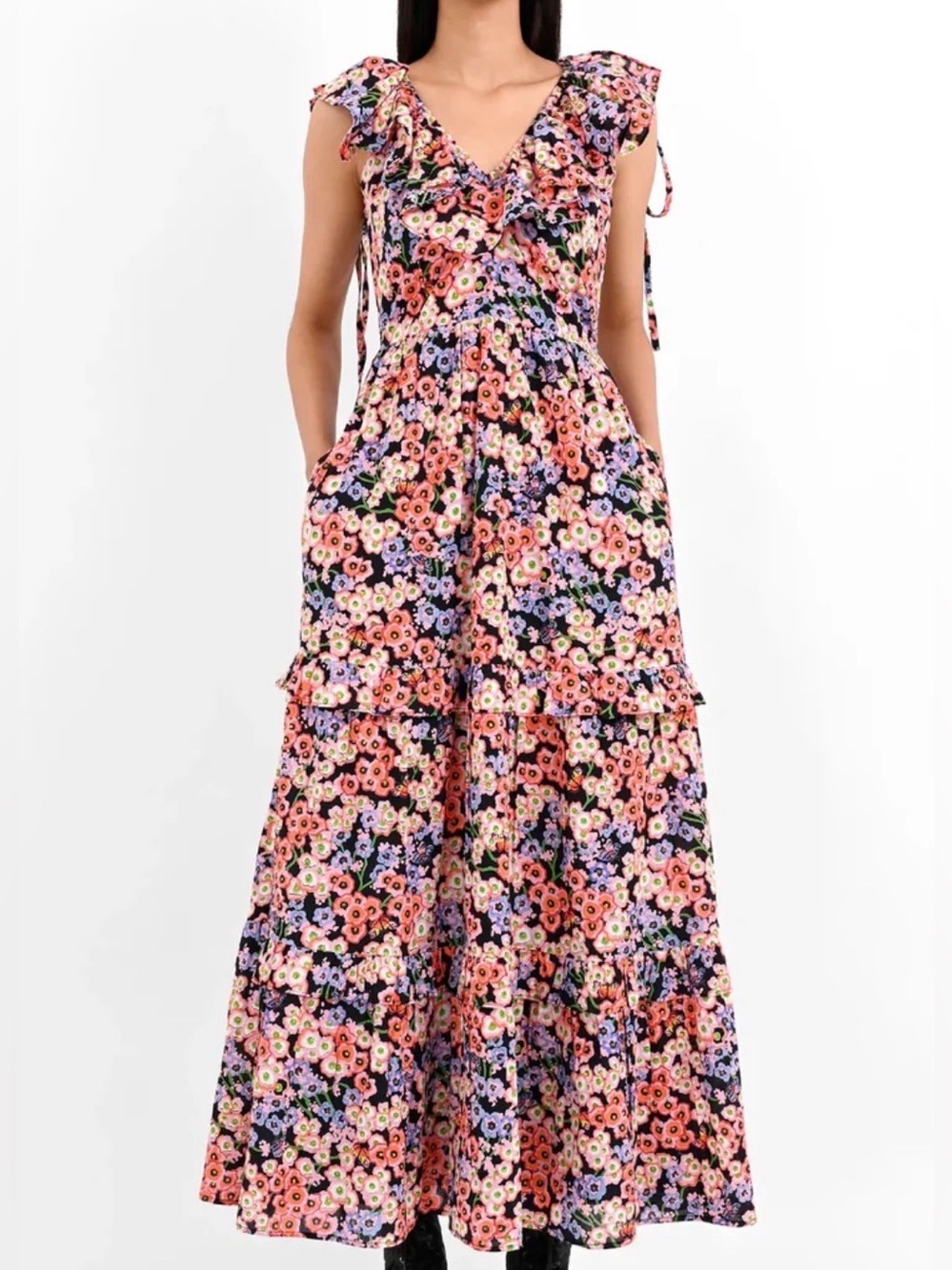 Banjanan Twiggy Maxi Dress Size Small in Monarch Black